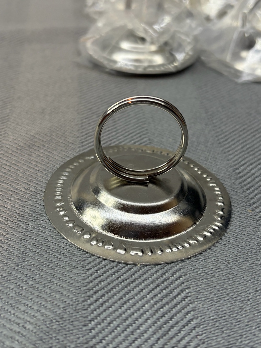 New set of 14 place card holders Silver tone 4”ring menu holder wedding holiday